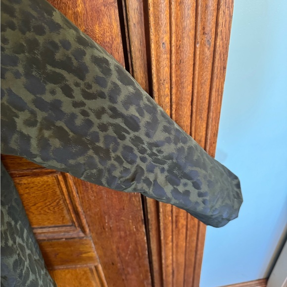 Christopher & Banks Olive Leopard-Print Trench Coat - Picture 8 of 9